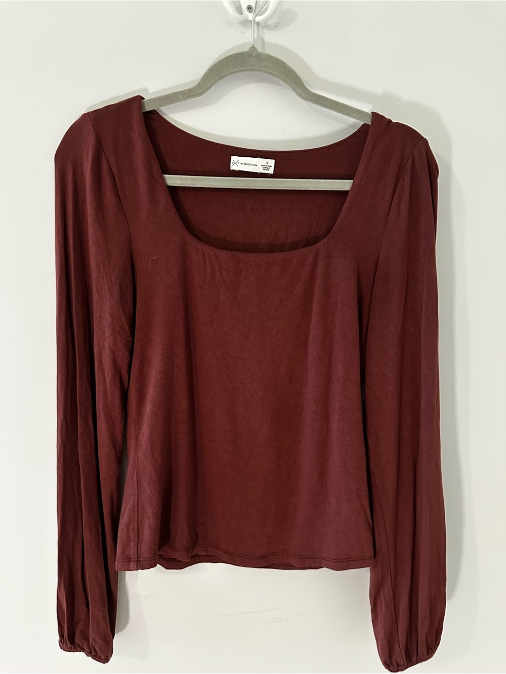 Gentle Fawn Burgundy Scoop Neck Long Sleeve Top
